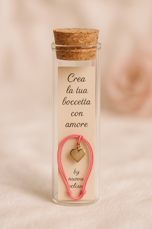 BOCCETTA CON BRACCIALETTO CUORE ARGENTO + FRASE